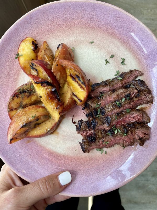 Steak and Peaches