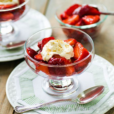 Louisiana Strawberries with Lemon-Creme Fraiche Ice Cream & Local Honey
